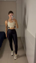 Conjunto Fitness Aura Fit – Off White & Preto
