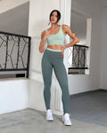 Conjunto Fitness Aura Fit Sage Green 💚✨